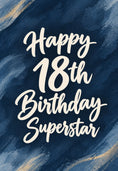 Load image into Gallery viewer, Navy Blue Gold Marble 18th Birthday Superstar Card

