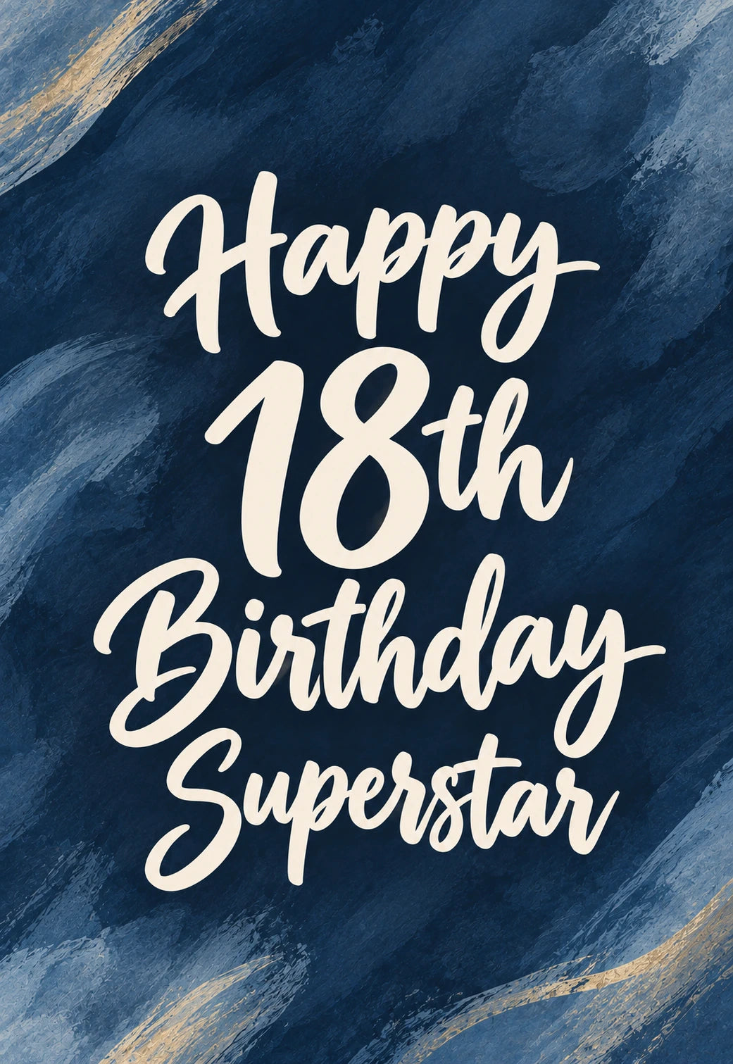 Navy Blue Gold Marble 18th Birthday Superstar Card
