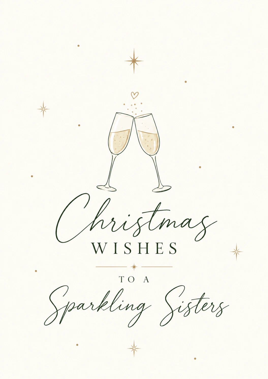Champagne Toast Sisters Christmas Card for Her