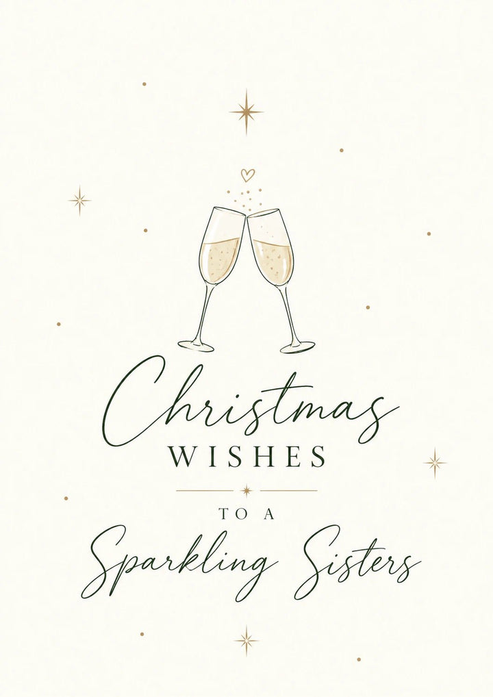 Champagne Toast Sisters Christmas Card for Her