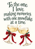 Load image into Gallery viewer, Champagne Toast One Snowflake Christmas Card for Her
