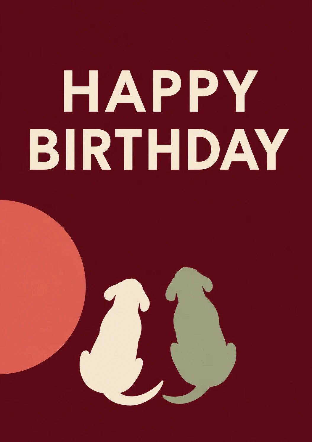 Two Puppy Dogs Sitting Together Birthday Card