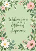 Load image into Gallery viewer, Pink Floral Botanical Wishing You Happiness Wedding Card
