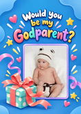 Load image into Gallery viewer, Funny Would You Be My Godparent Photo Upload New Baby Card for Brother
