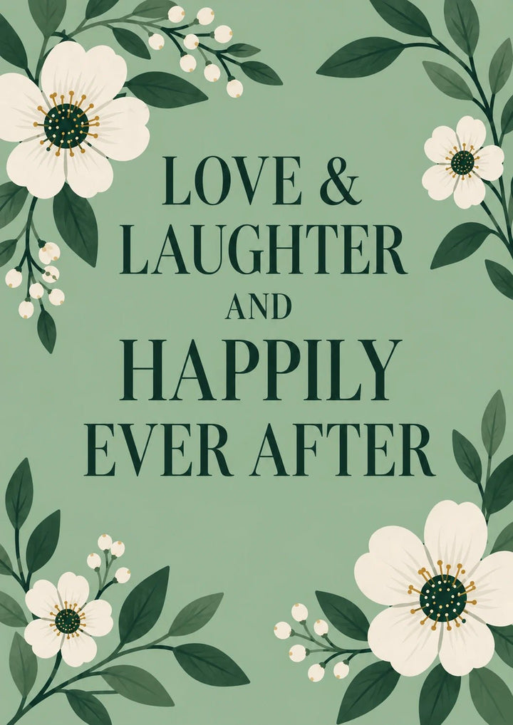 Love Laughter Happily Ever After Wedding Card