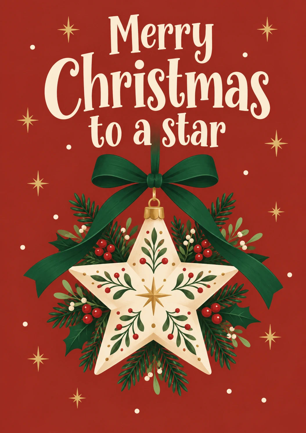 Merry Christmas to a Star Daughter Christmas Card for Her