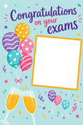 Load image into Gallery viewer, Colourful Balloons and Confetti Photo Upload Congratulations Card
