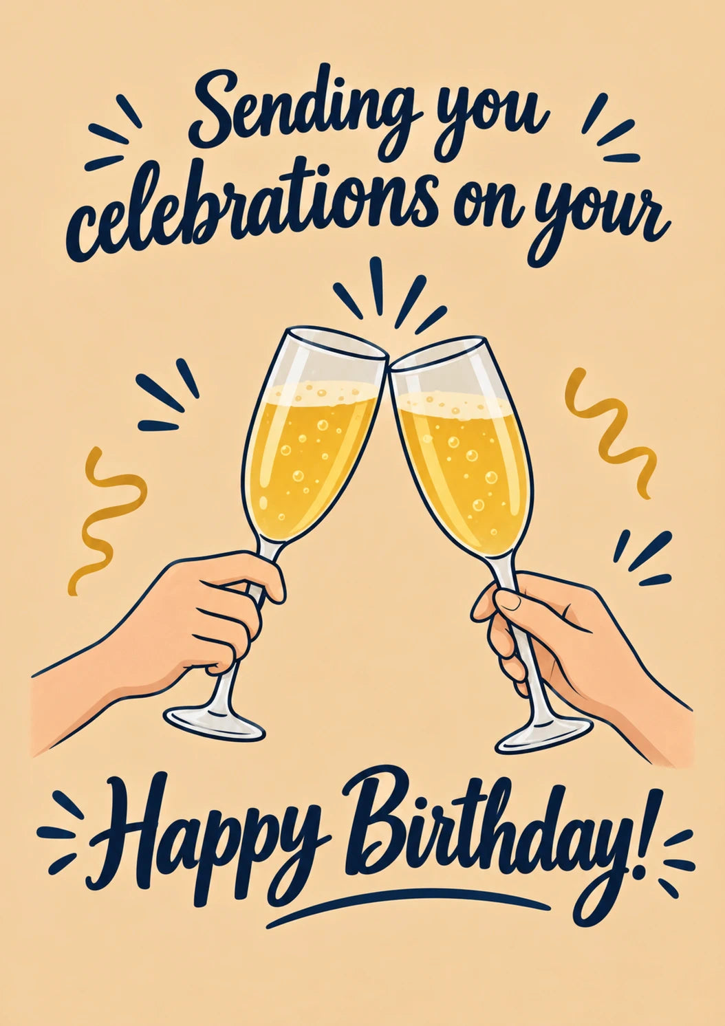 Champagne Toast Celebrations 45th Birthday Card