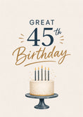 Load image into Gallery viewer, Navy Gold Cake Great 45th Birthday Card
