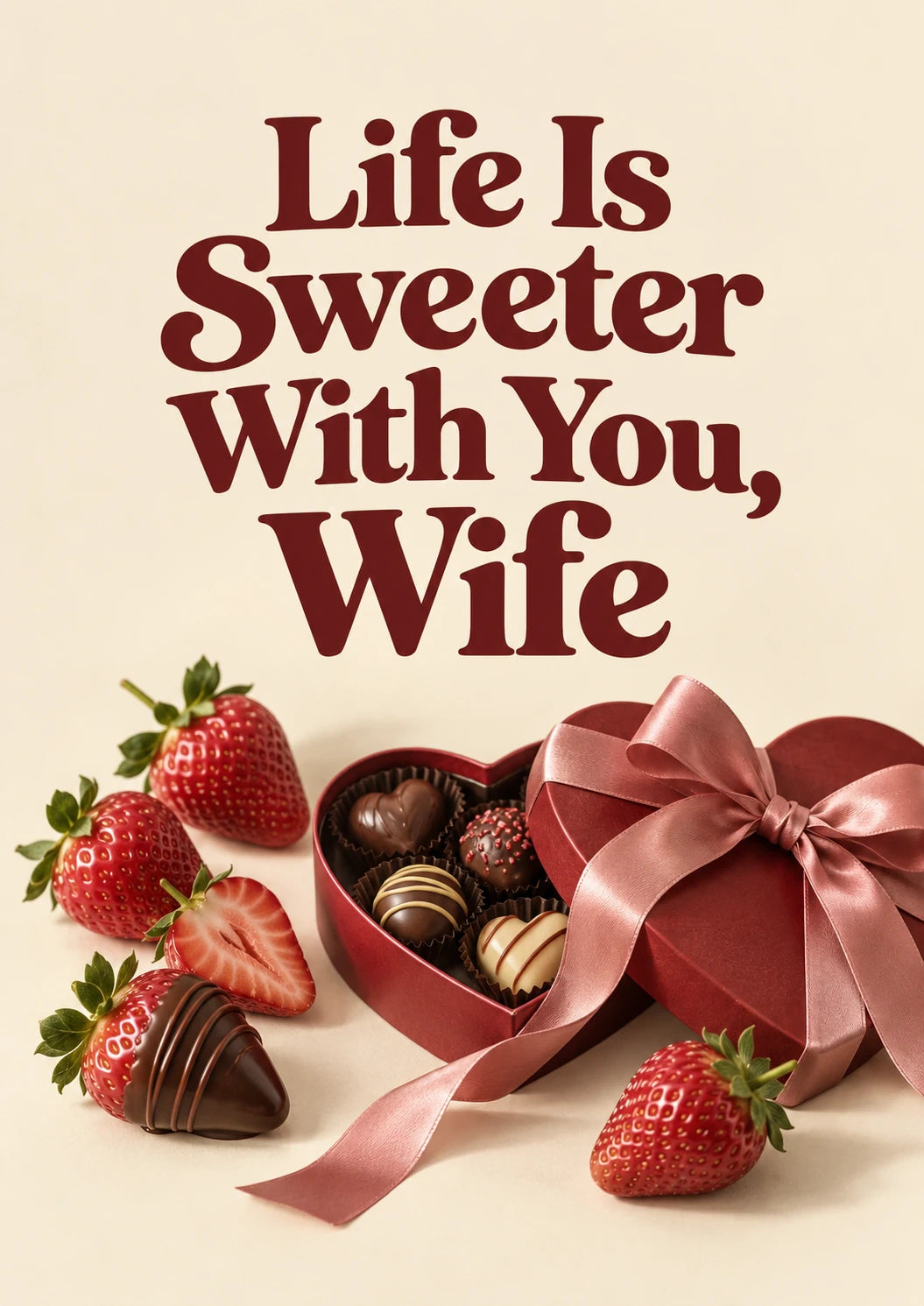 Chocolate Box Strawberries Valentine's Day Card for Wife