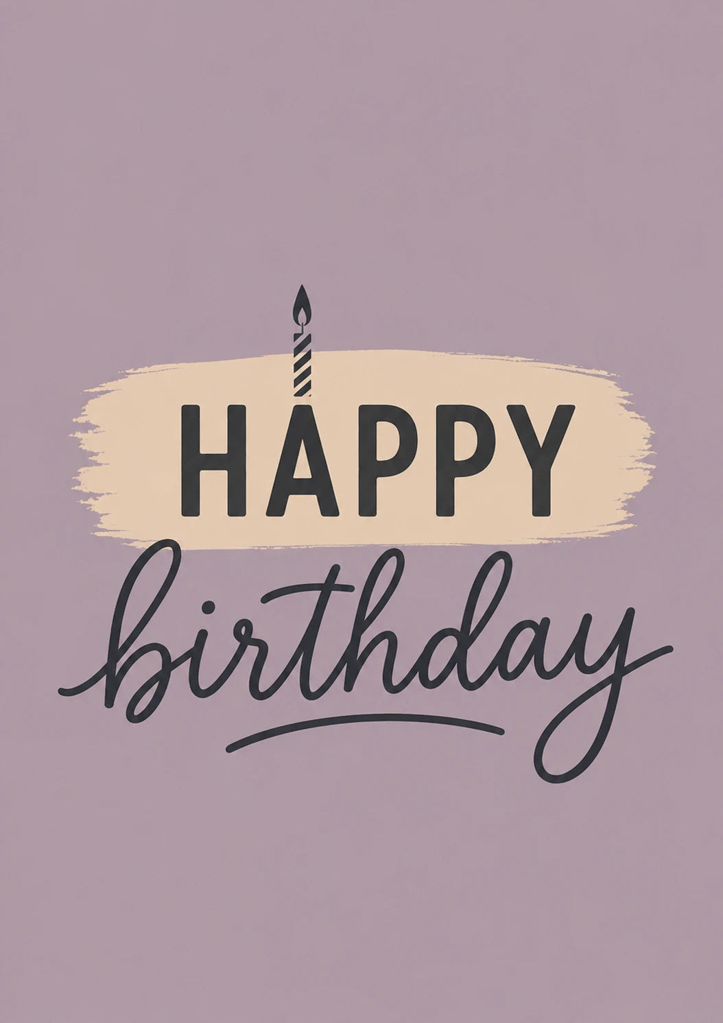 Mauve Brushstroke Candle 60th Birthday Card for Her