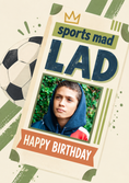 Load image into Gallery viewer, Sports Mad Lad Football Photo Upload Birthday Card for Him
