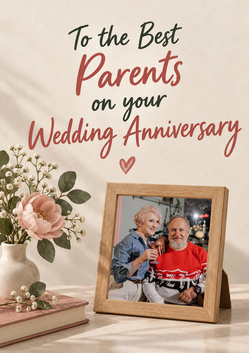 To the Best Parents Photo Upload Anniversary Card