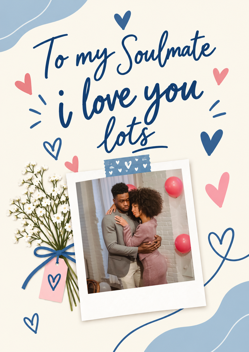 To My Soulmate I Love You Lots Photo Upload Anniversary Card for Girlfriend