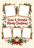 Load image into Gallery viewer, Holly Berry Wreath 5 Photo Upload Christmas Card for Grandparents
