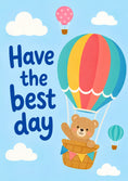 Load image into Gallery viewer, Cute Bear Hot Air Balloon 2nd Birthday Card

