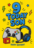 Load image into Gallery viewer, Gaming Controller and Headset 9th Birthday Card for Him
