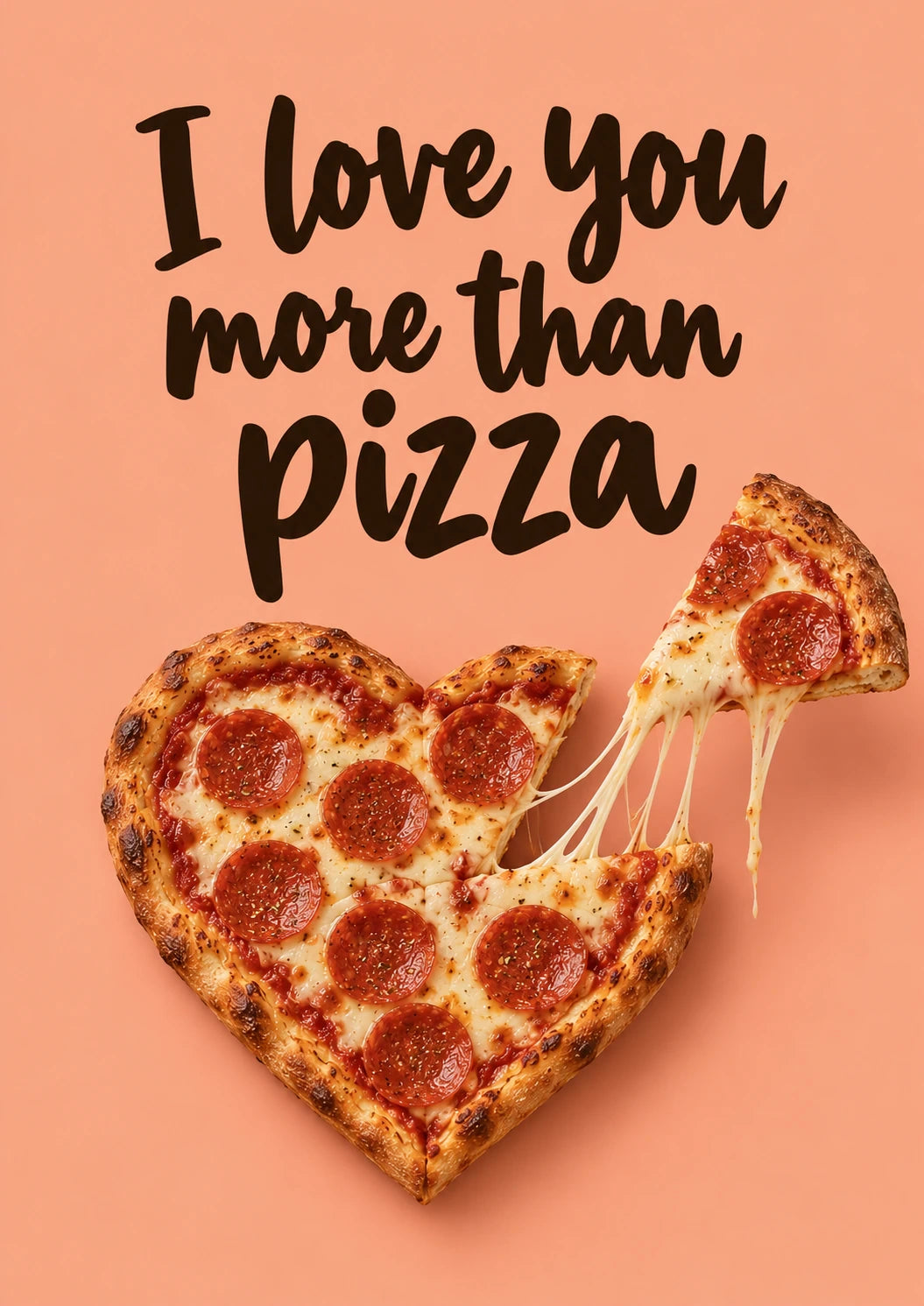 Funny I Love You More Than Pizza Valentine's Day Card for Partner