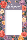 Load image into Gallery viewer, Floral Purple Twin Sisters Photo Upload Anniversary Card for Her
