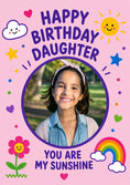 Load image into Gallery viewer, Cute Sunshine Daughter Photo Upload Birthday Card for Her
