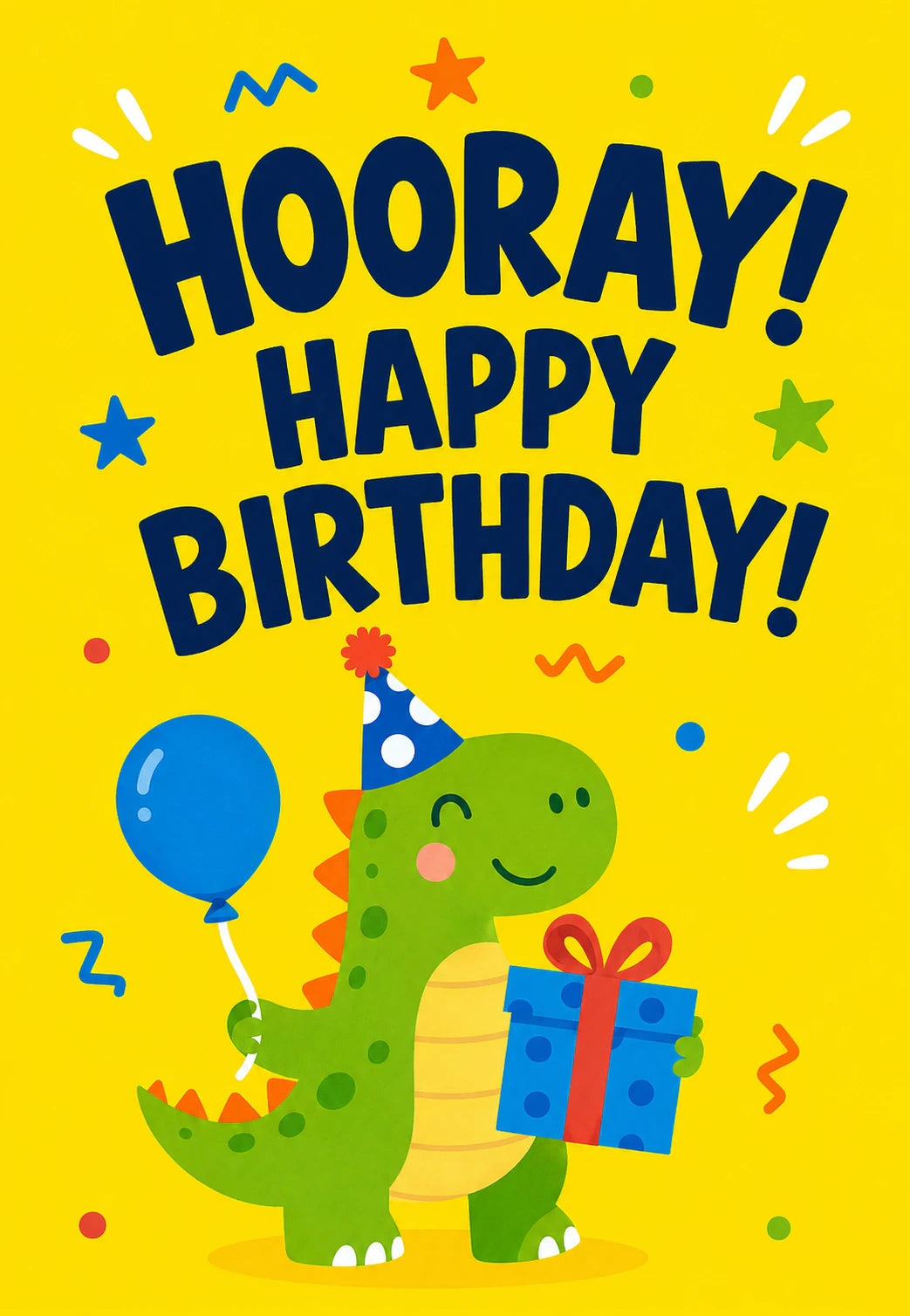 Cute Dinosaur Party Hat 11th Birthday Card for Him