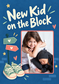 Load image into Gallery viewer, New Kid on the Block Photo Upload New Baby Card for Sister
