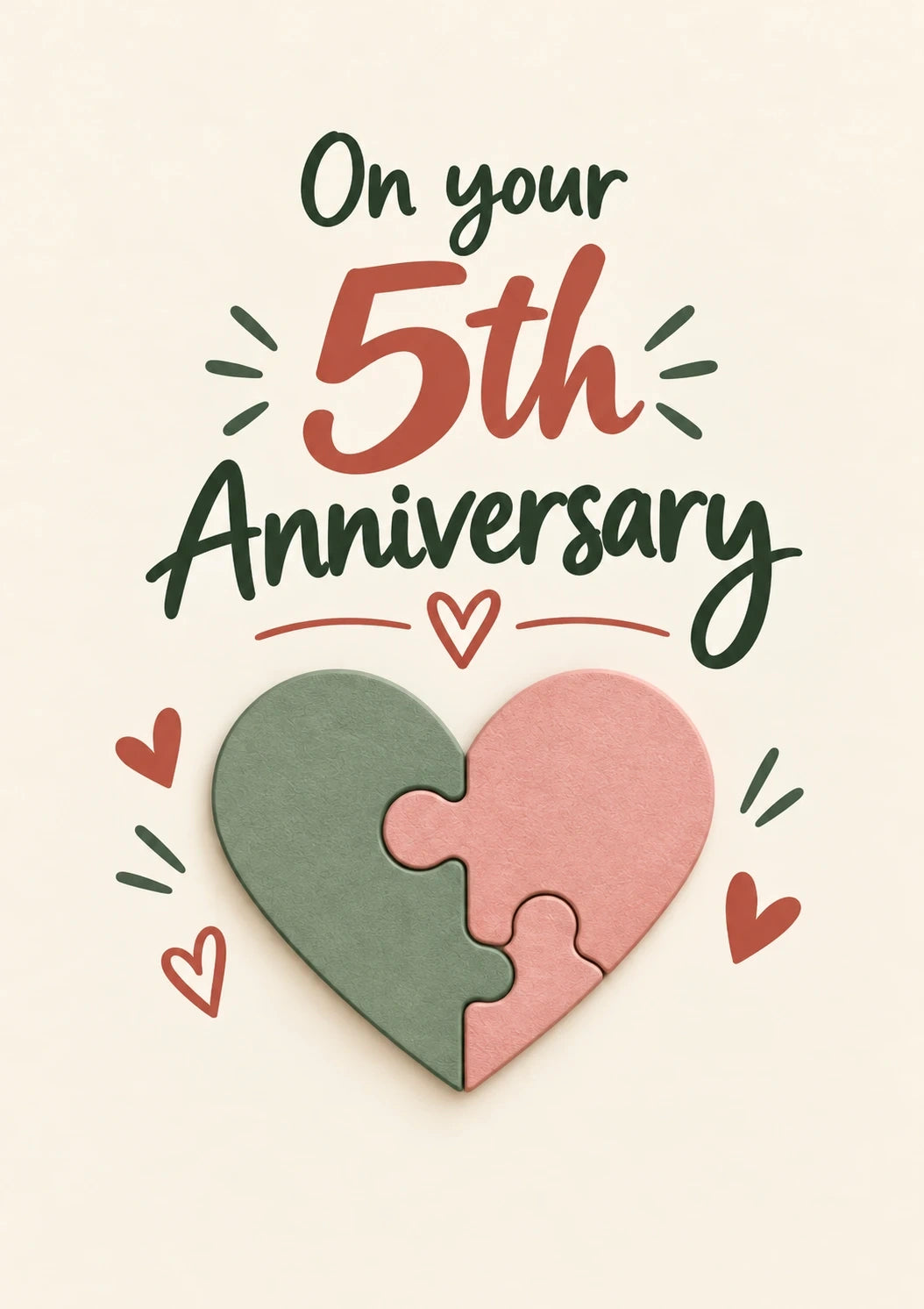 Anniversary - Personalised Card — with punch holes