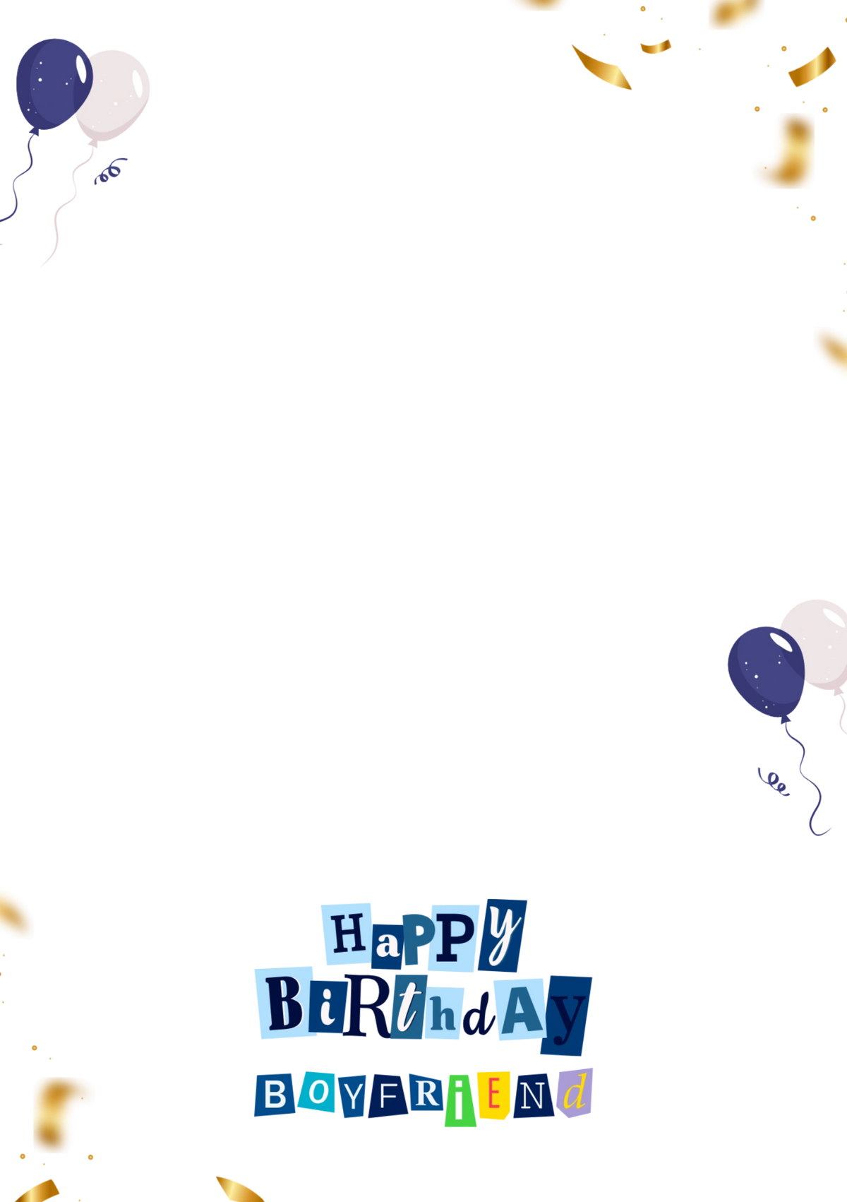 Birthdays - Personalised Card — with punch holes