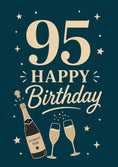 Load image into Gallery viewer, Gold Champagne Celebration 95th Birthday Card
