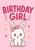 Load image into Gallery viewer, Cute White Bunny with Bow 2nd Birthday Card for Her
