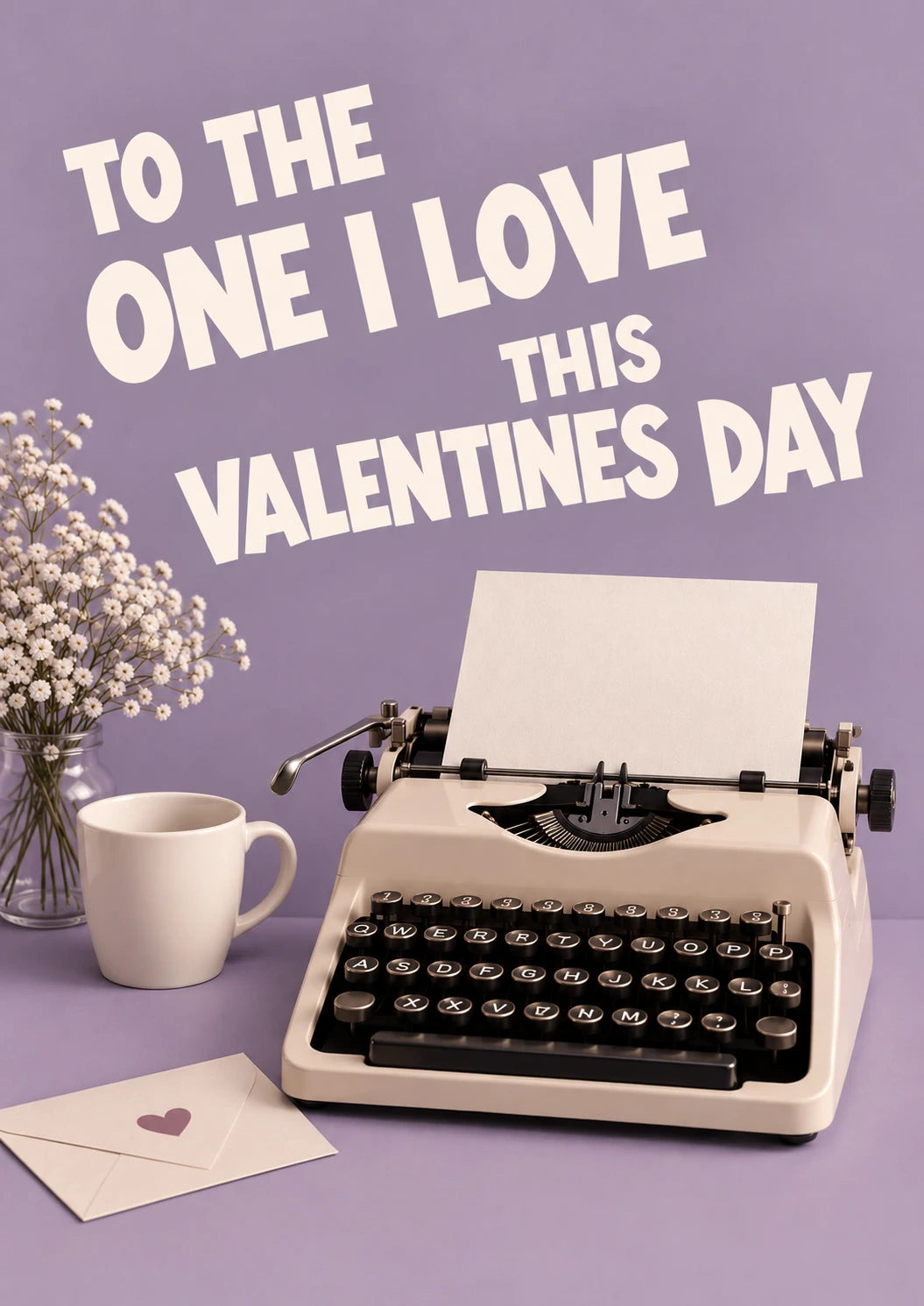 Retro Typewriter One I Love Valentine's Day Card for Partner