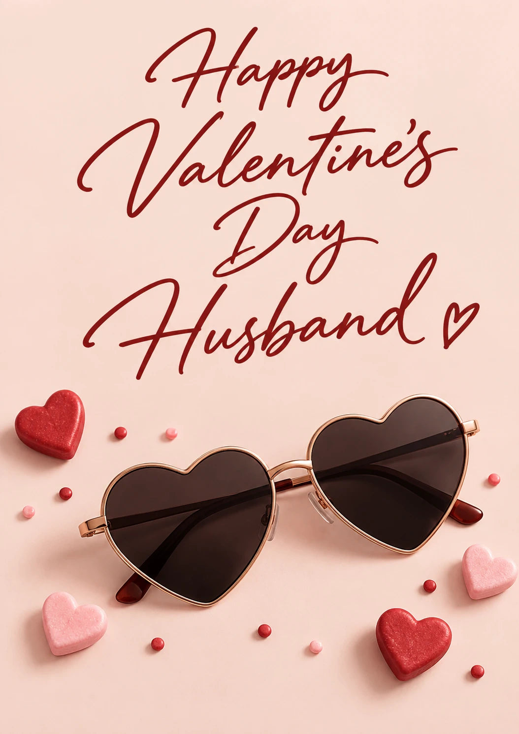 Heart Sunglasses and Candy Valentine's Day Card for Him