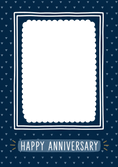 Load image into Gallery viewer, Navy Triangle Pattern Photo Upload Anniversary Card
