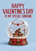 Load image into Gallery viewer, Snow Globe Couple Sitting on Bench Valentine's Day Card for Girlfriend
