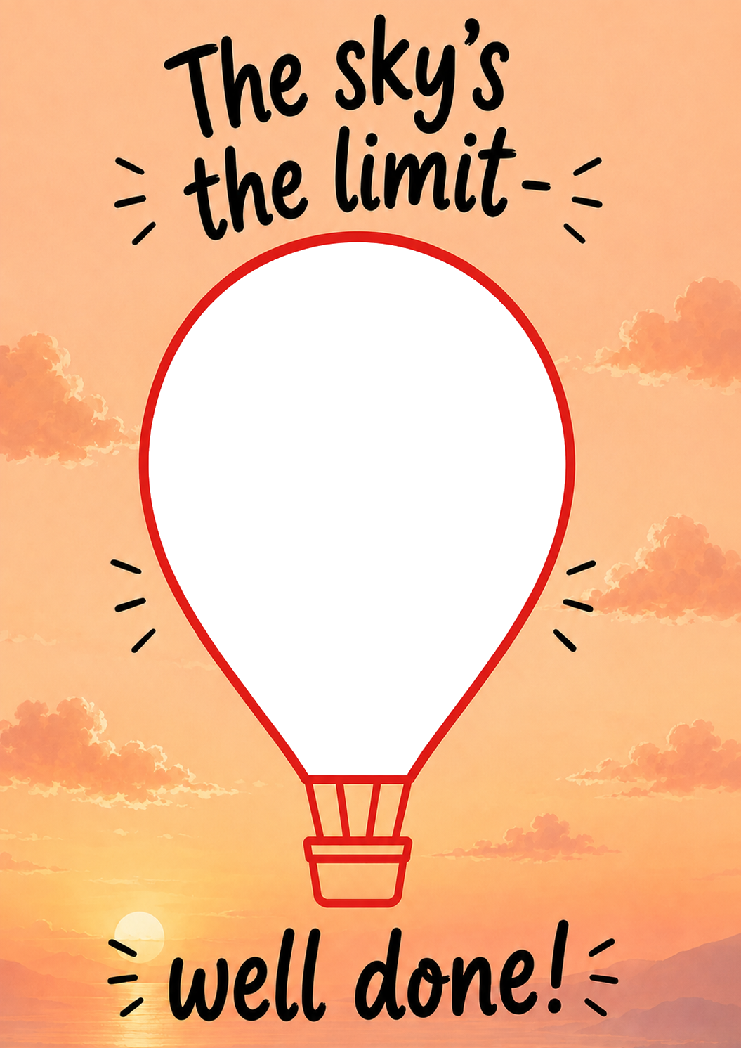 Sky's The Limit Hot Air Balloon Photo Upload GCSEs Card