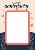 Load image into Gallery viewer, Teal Hearts and Floral Photo Upload Anniversary Card
