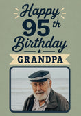 Load image into Gallery viewer, Retro Banner 95th Birthday Photo Upload Card for Him
