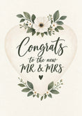 Load image into Gallery viewer, Congrats to the New Mr & Mrs Floral Heart Wedding Card
