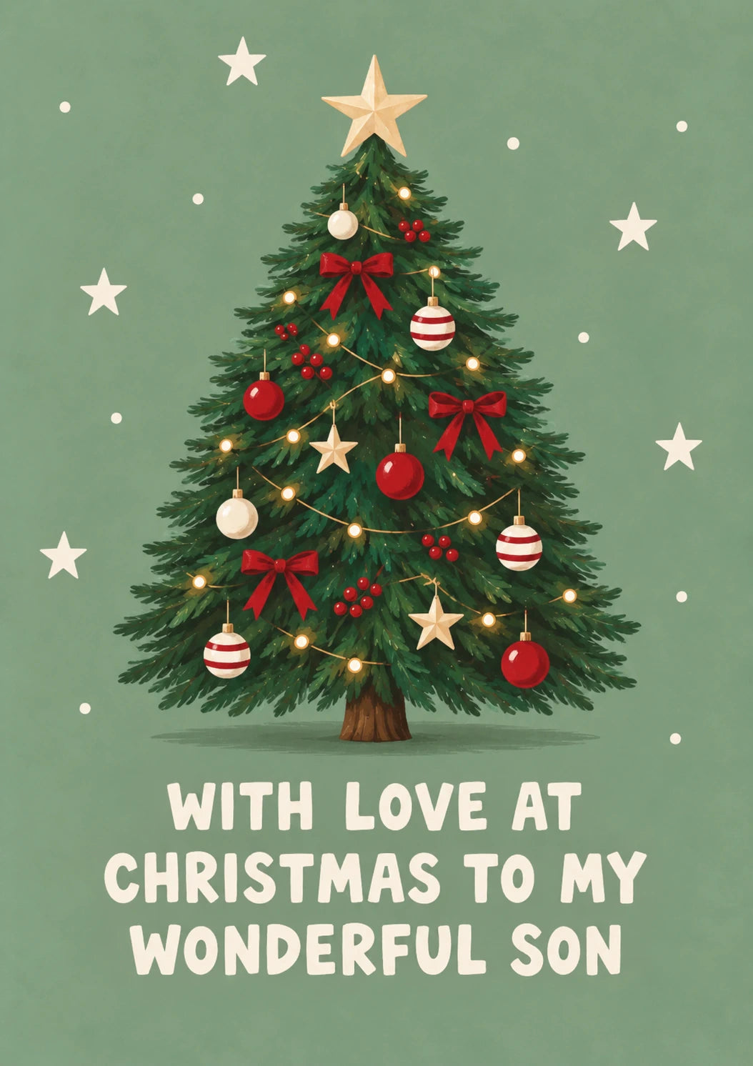 Decorated Christmas Tree Christmas Card for Him
