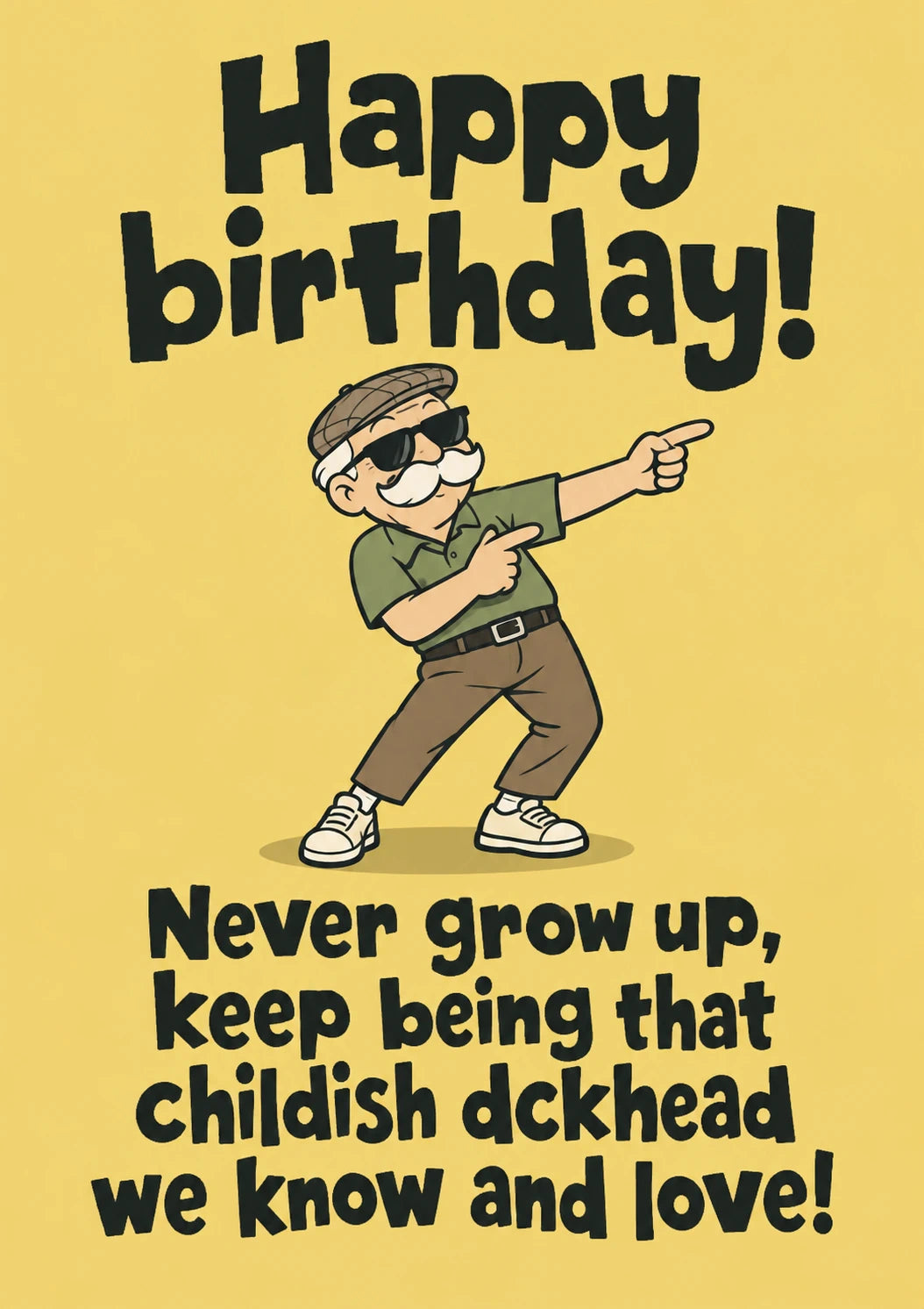 Funny Never Grow Up Dancing Grandad 90th Birthday Card for Him
