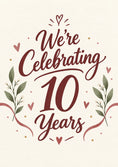 Load image into Gallery viewer, Botanical Heart Floral 10th Anniversary Card for Couple
