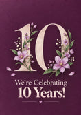 Load image into Gallery viewer, Purple Floral 10th Wedding Anniversary Card for Mum and Dad
