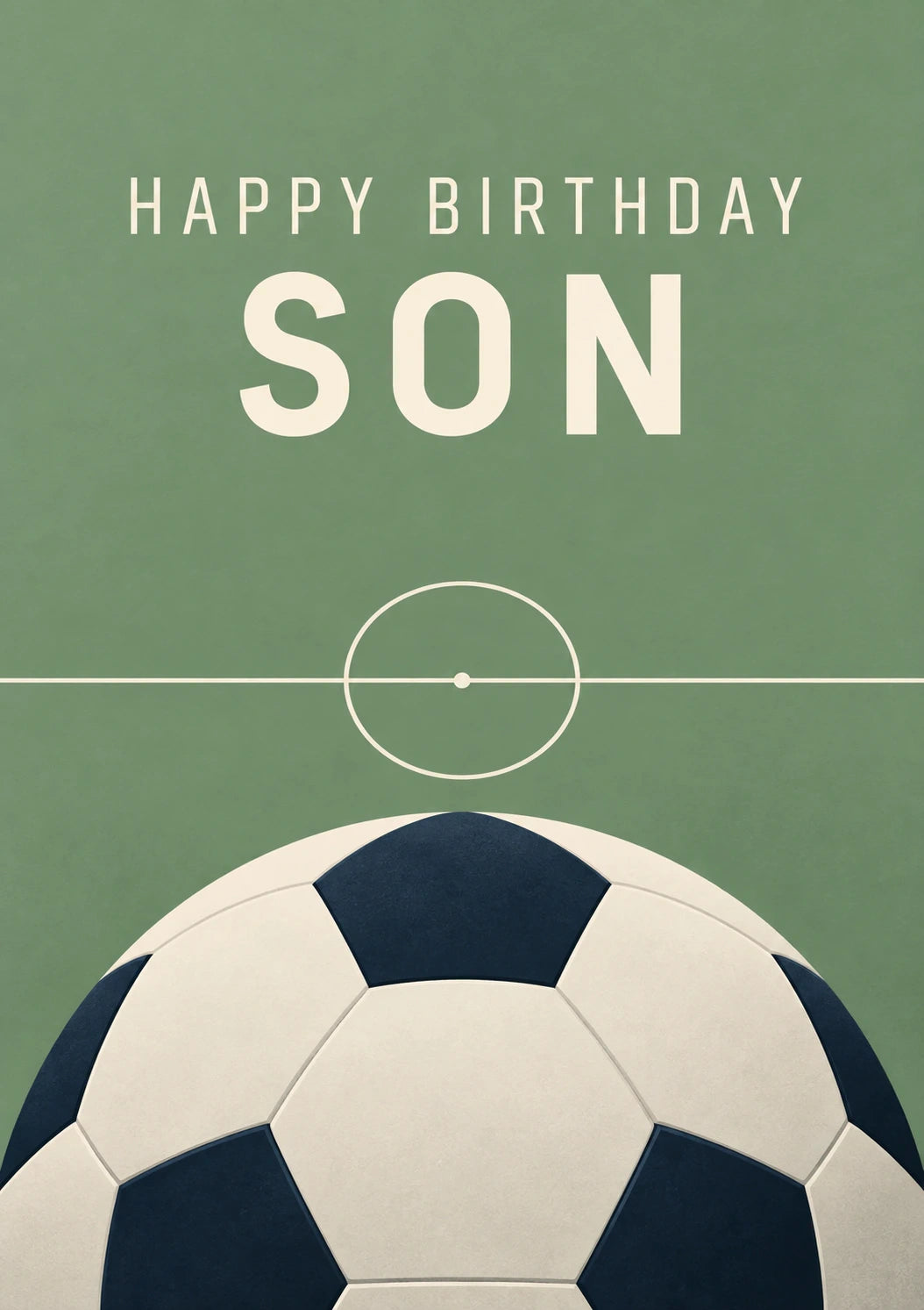 Football Pitch Centre Circle Birthday Card for Him