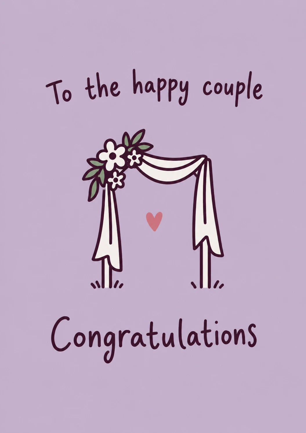 Floral Arch Heart Congratulations Wedding Card
