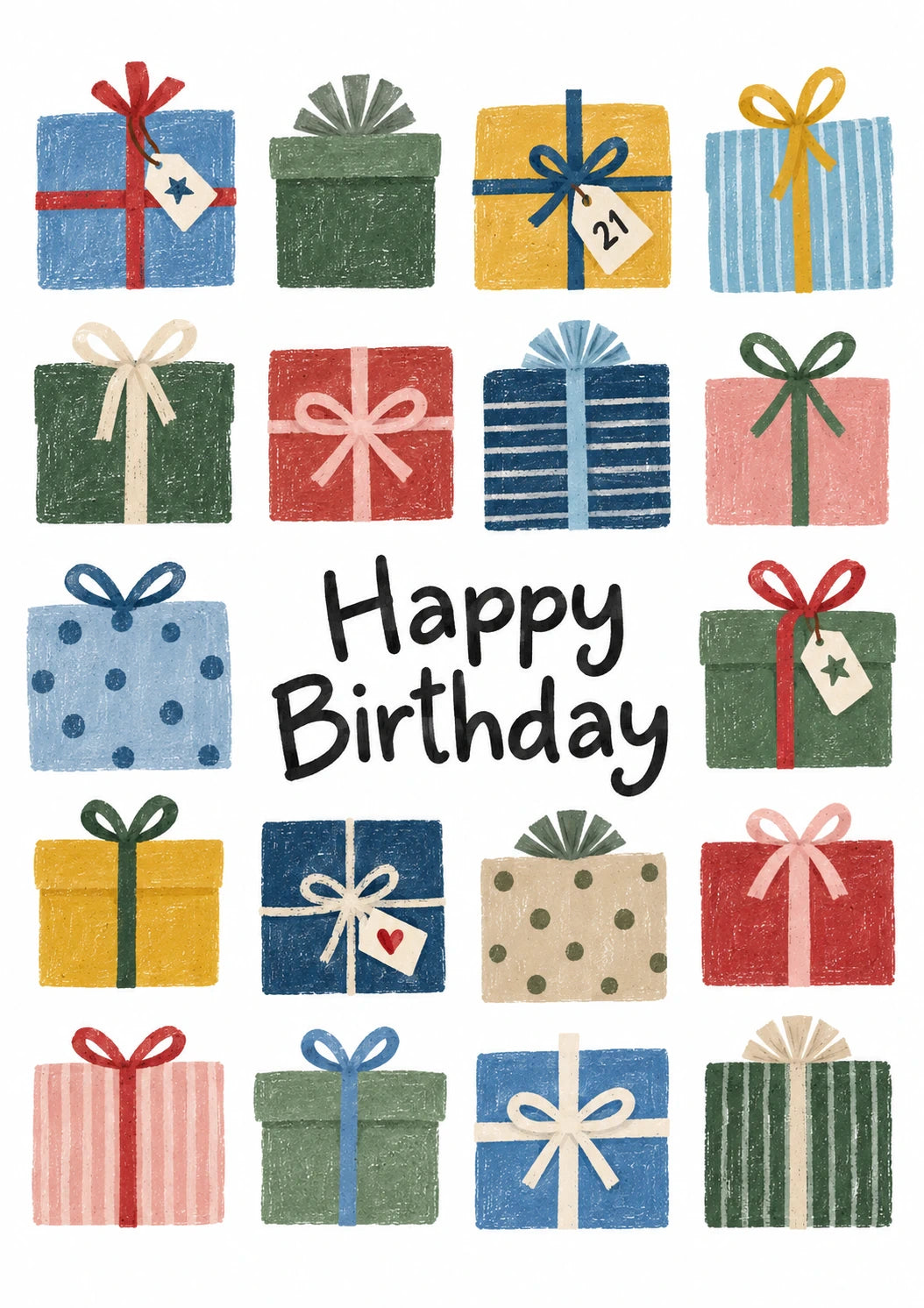 Colourful Illustrated Gift Boxes 21st Birthday Card for Him