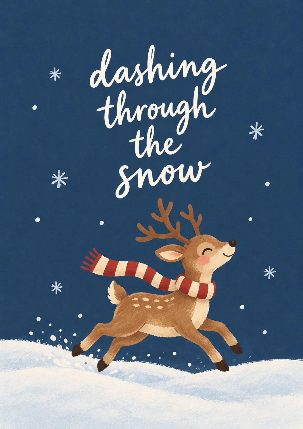 Dashing Through the Snow Reindeer Christmas Card for Grandparents
