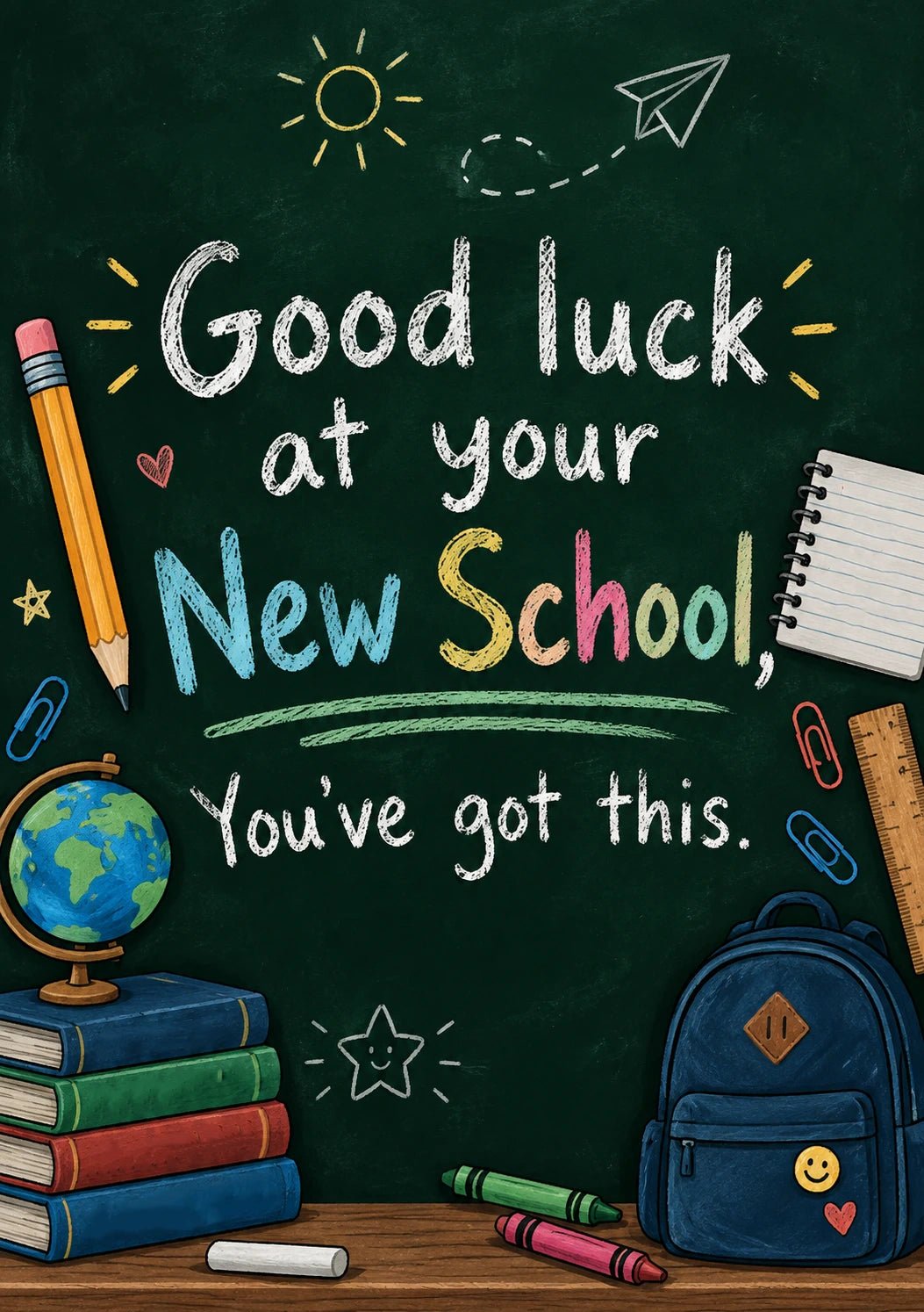 Good Luck at Your New School Back to School Card