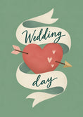 Load image into Gallery viewer, Ribbon Banner Heart Arrow Wedding Day Card
