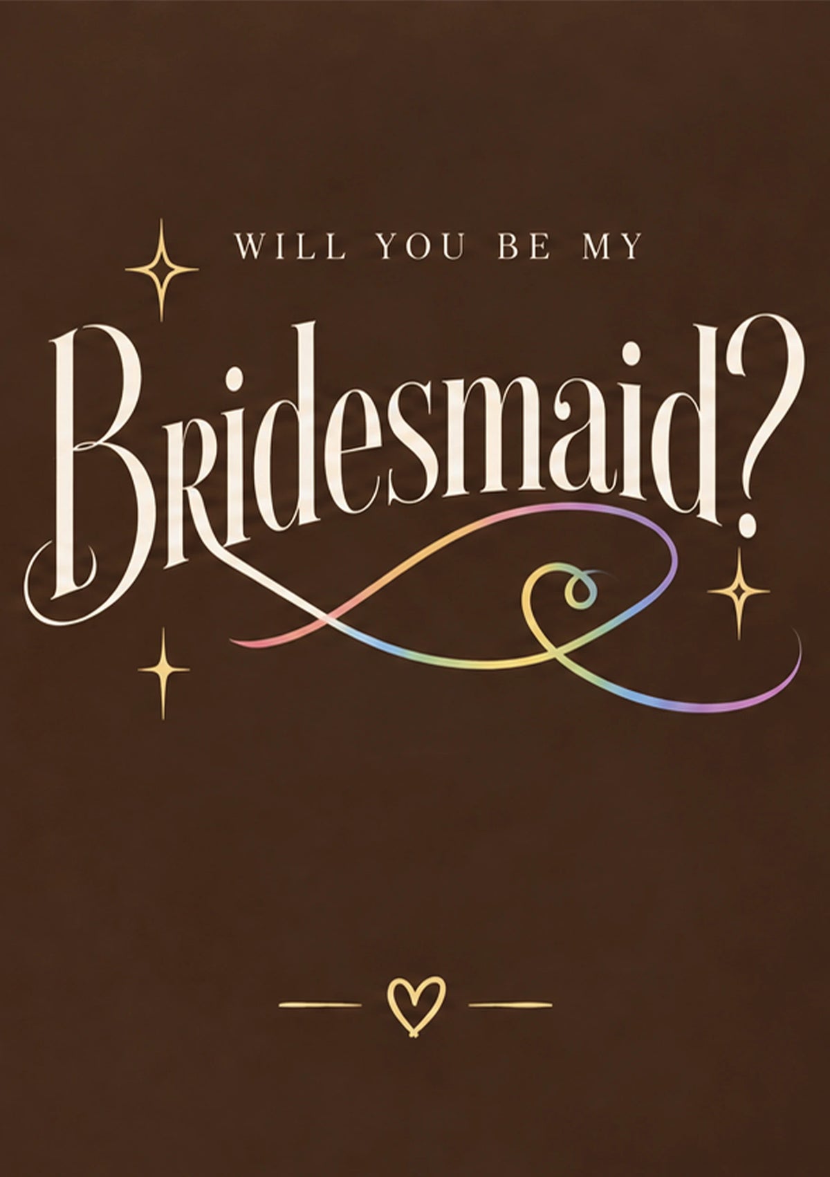 Rainbow Swirl Will You Be My Bridesmaid Birthday Card for Her