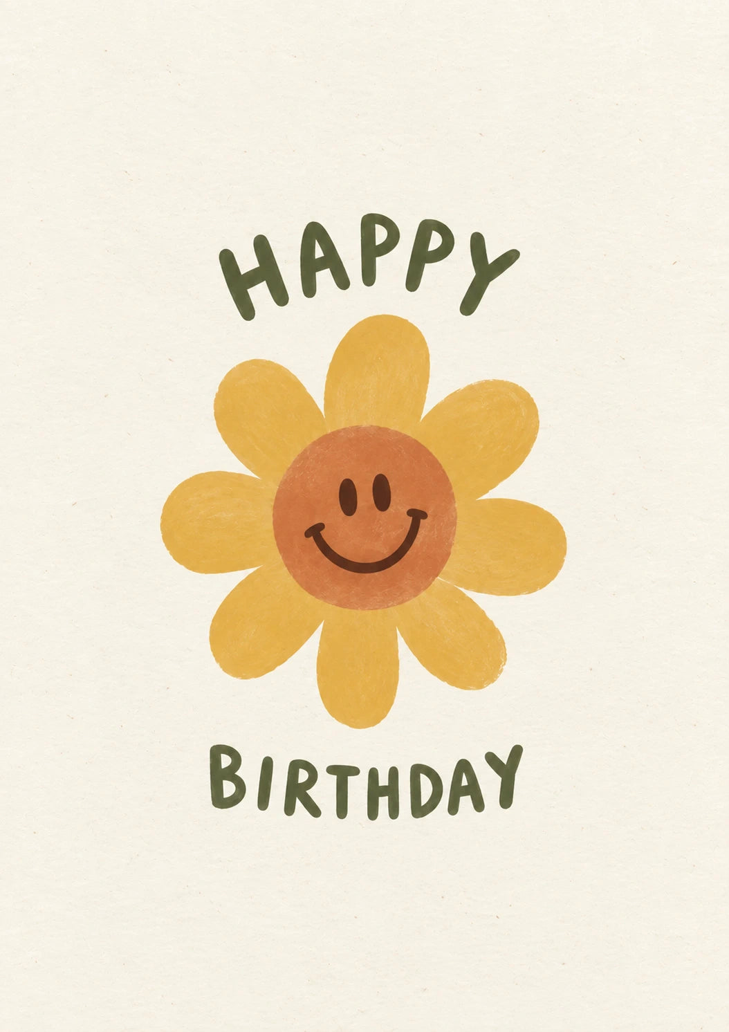 Smiley Sunflower Happy Birthday Card for Her